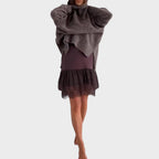 Bonnie – Oversized Strick- und Spitzenkleid-Set