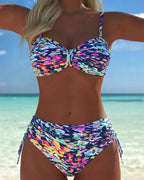 Elina | Abstrakter Druck Dünne Träger Bikini