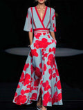 Lea | Seaside Glam Elegantes Mid Sleeve Maxi Kleid Ensemble