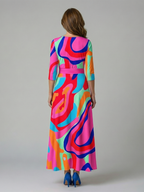 Celine | Midi-Kleid mit Kreuzwickel-Ausschnitt