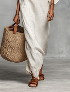 Sophie | Leinen Off-Shoulder Maxikleid