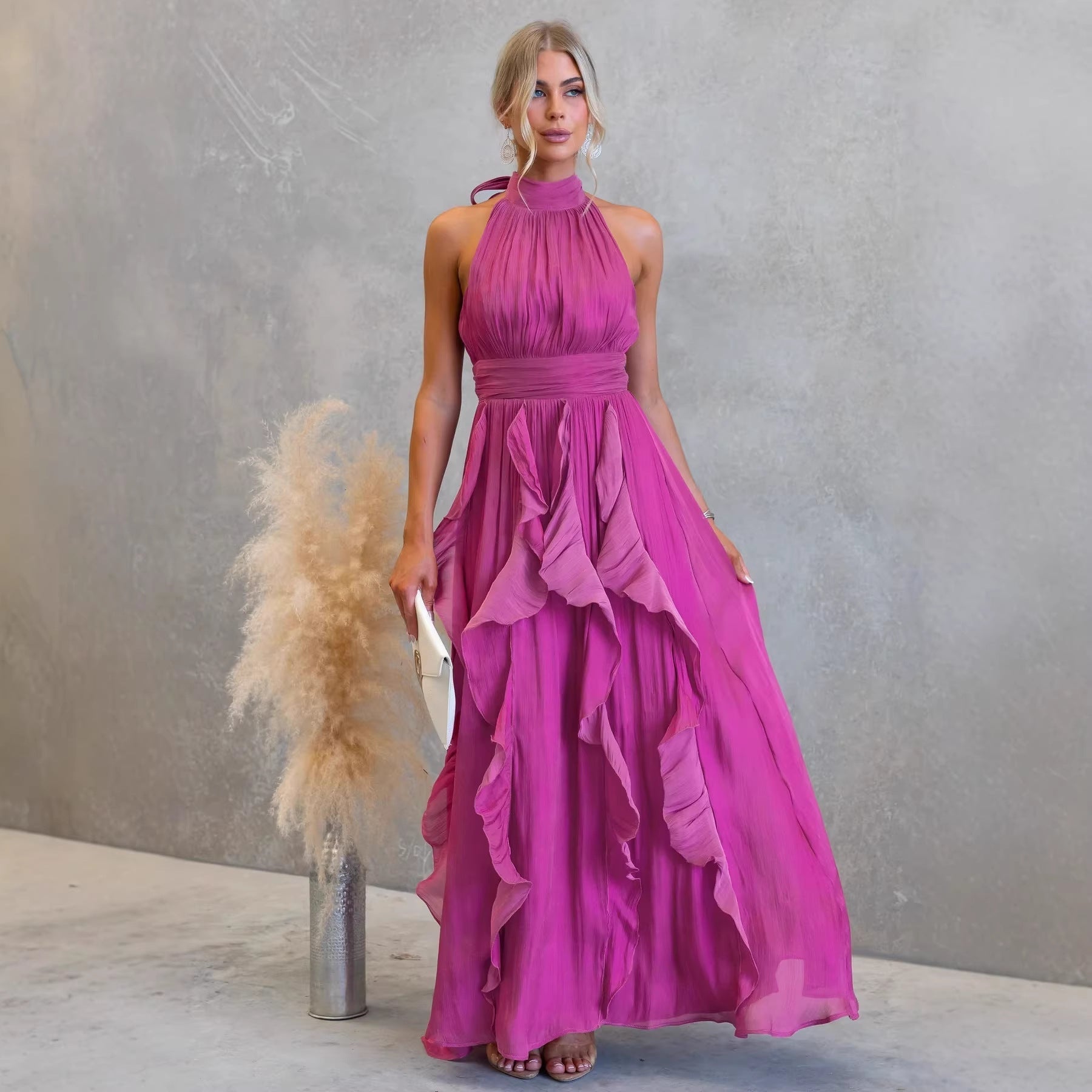 Celestia | Rüschenshirt Maxi-Kleid