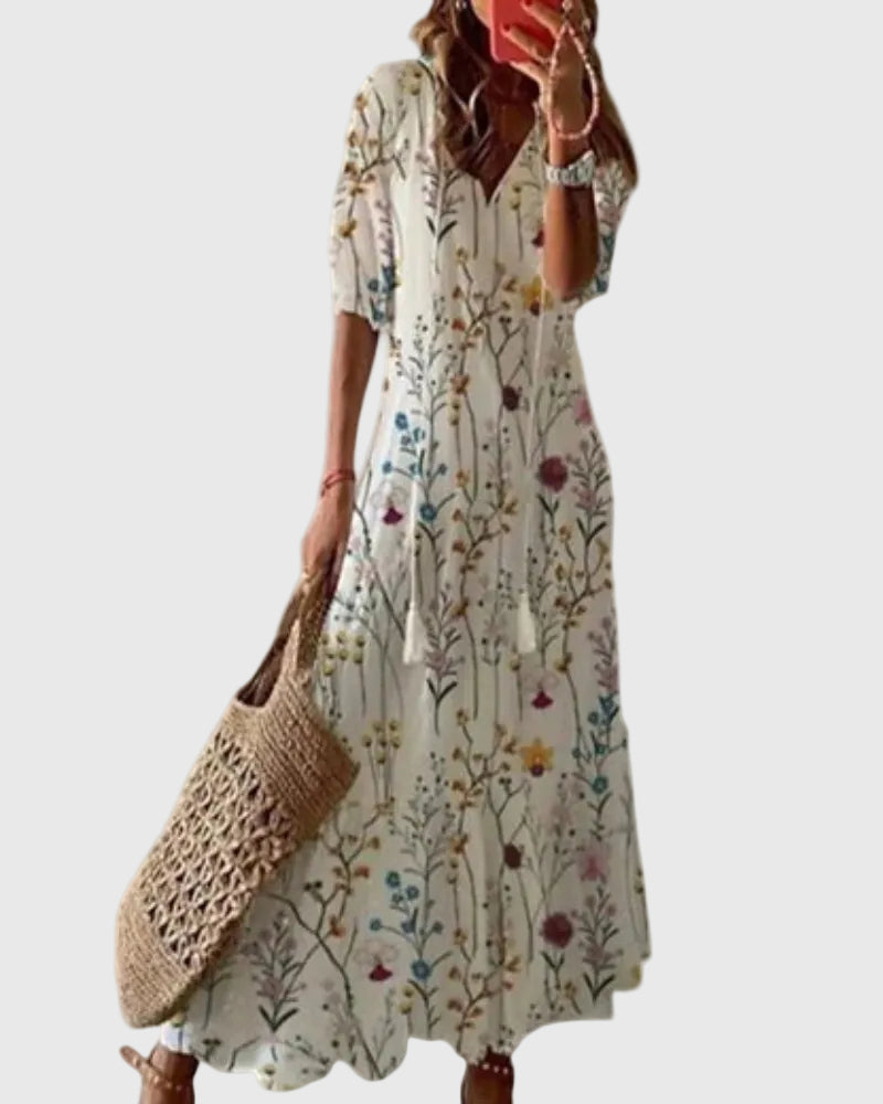 Amalia | Boho Vintage Sommer Maxikleid