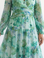 Althea | Langärmliges Blumenkleid Maxi