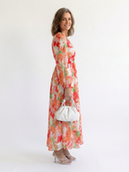 Althea | Langärmliges Blumenkleid Maxi