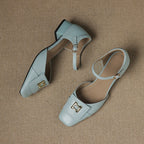 Elvane Schnalle Leder Mary-Janes