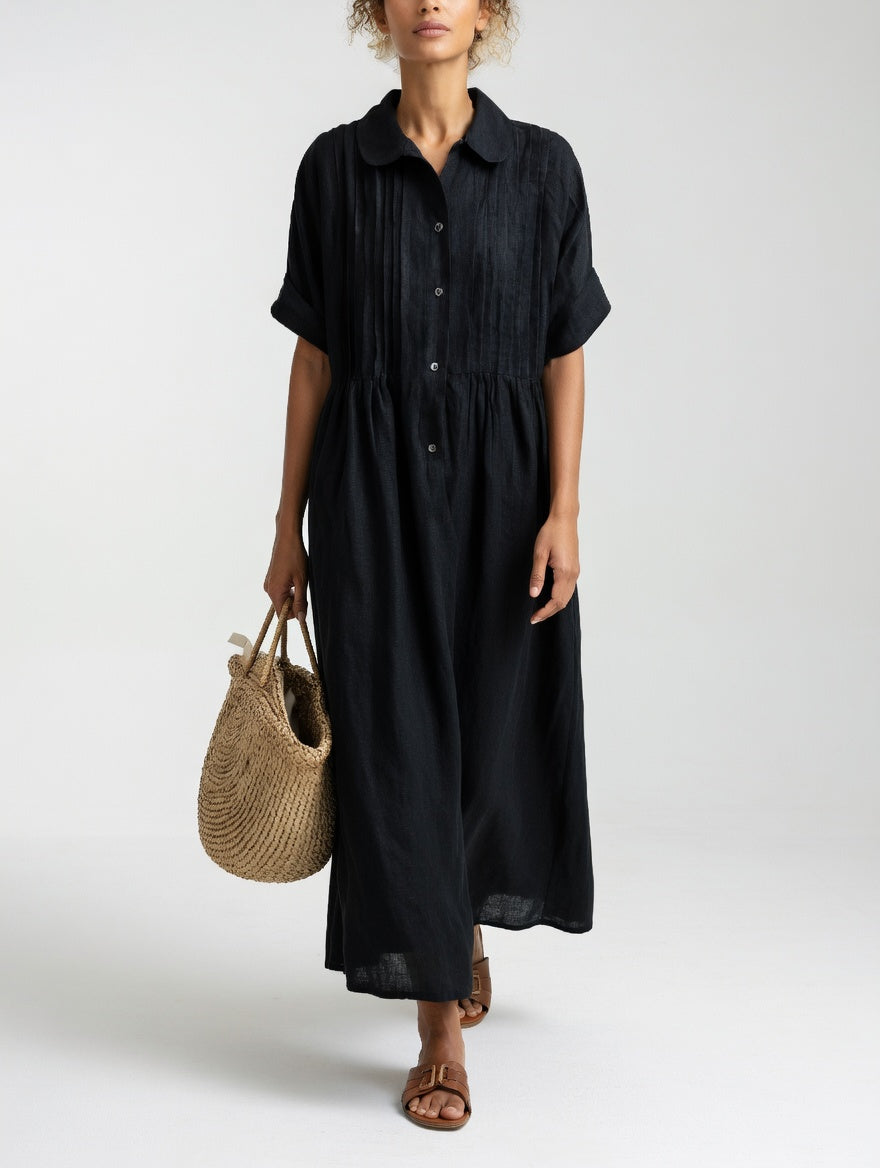 Tymra — Fließendes Sommer-Hemdblusenkleid