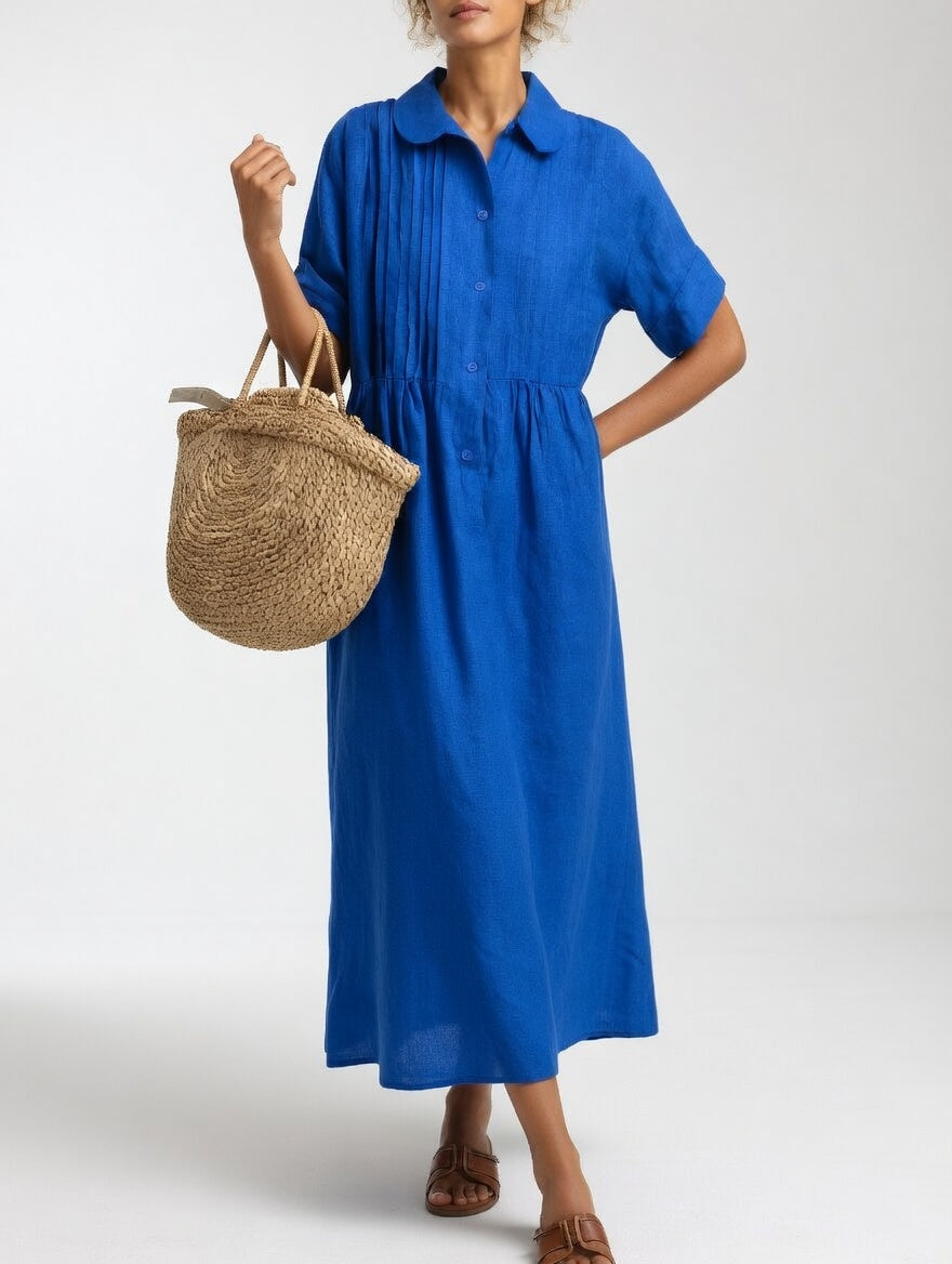 Tymra — Fließendes Sommer-Hemdblusenkleid