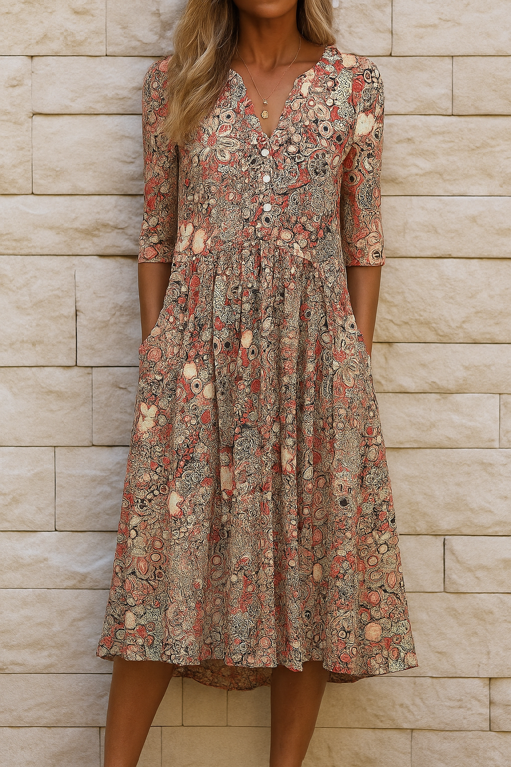 OLIVIA | ELEGANTES KLEID MIT V-AUSSCHNITT