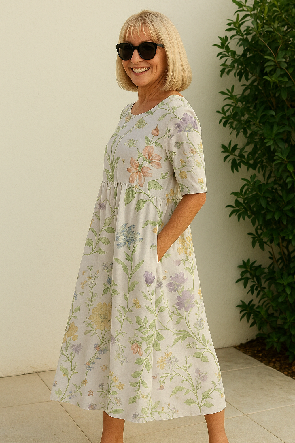 Eliza | Entspanntes Midi-Kleid
