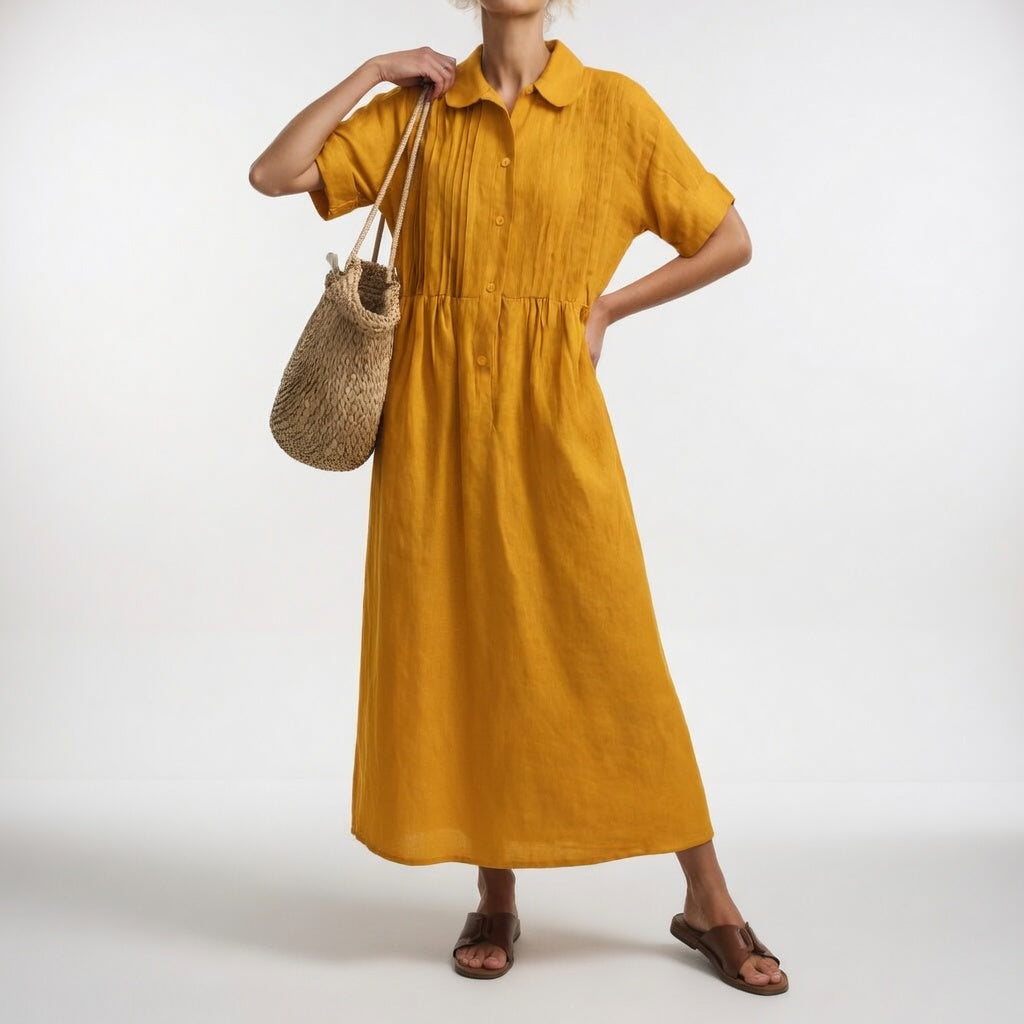 Tymra — Fließendes Sommer-Hemdblusenkleid