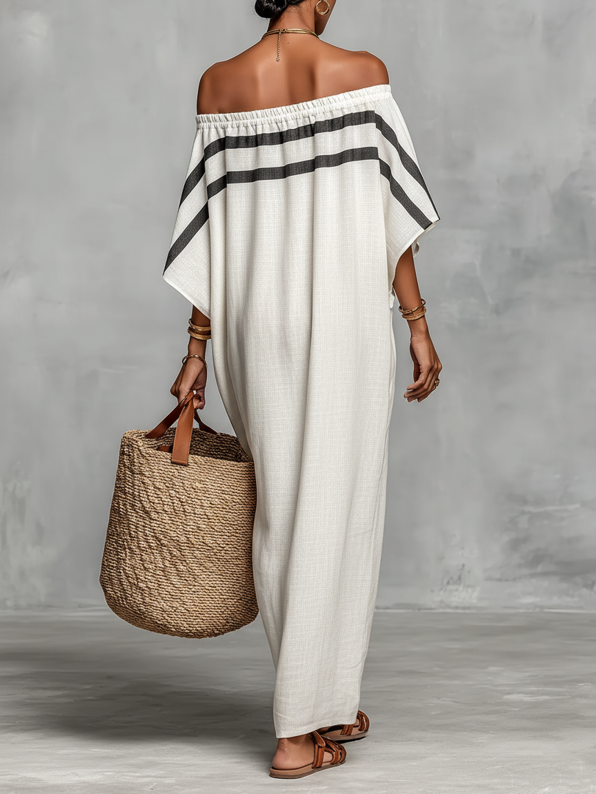 Sophie | Leinen Off-Shoulder Maxikleid