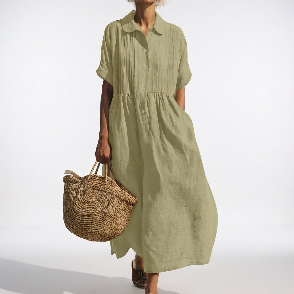 Tymra — Fließendes Sommer-Hemdblusenkleid