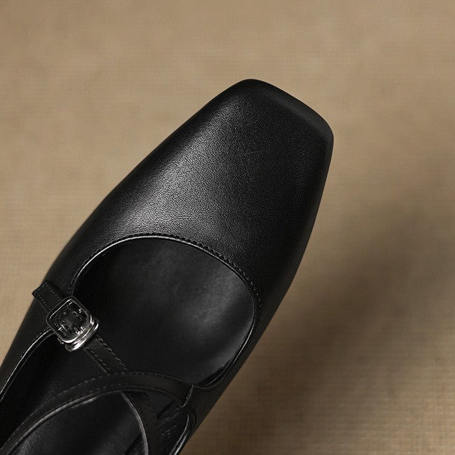 Marvane Leder Kitten Heels
