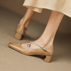 Marvane Leder Kitten Heels