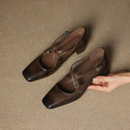 Marvane Leder Kitten Heels