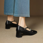 Marvane Leder Kitten Heels