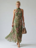Mirelle | Gathered Halter Midi Kleid