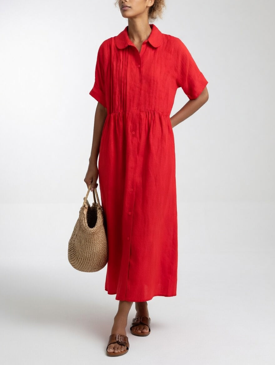 Tymra — Fließendes Sommer-Hemdblusenkleid