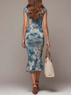 Desire | Bohemian Batik Falten Midi Kleid