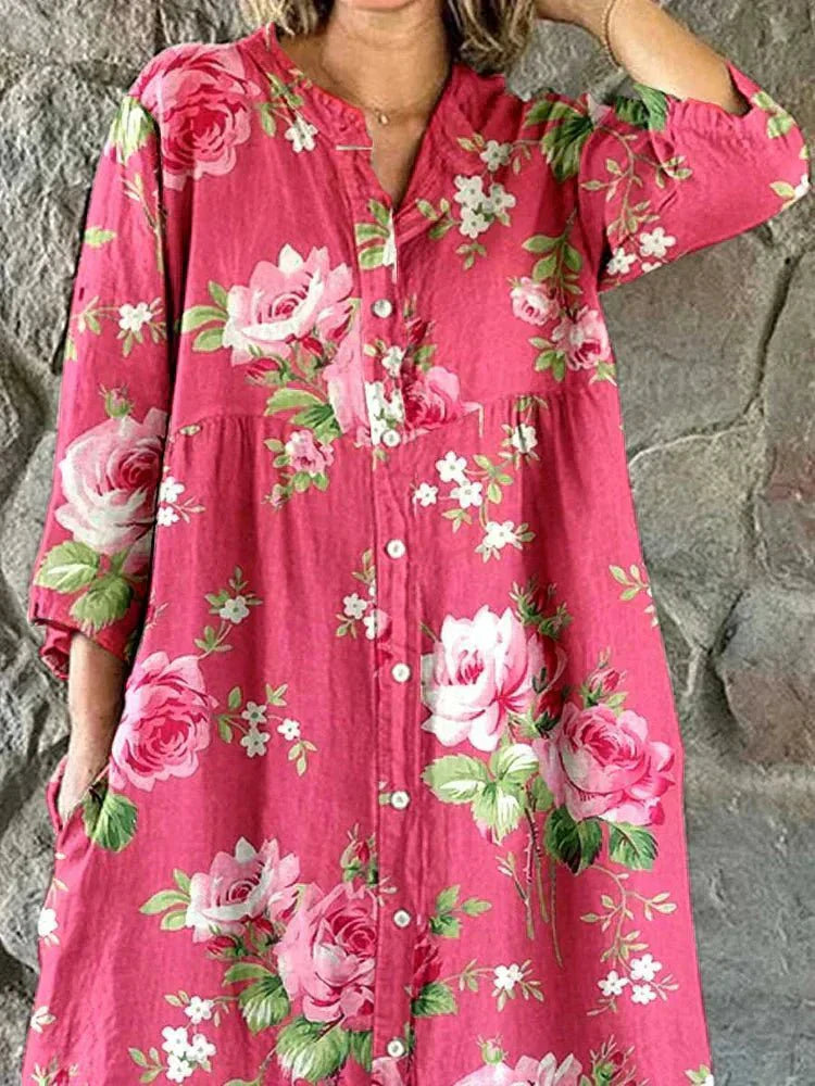Maddie | Kunst Floral Kleid