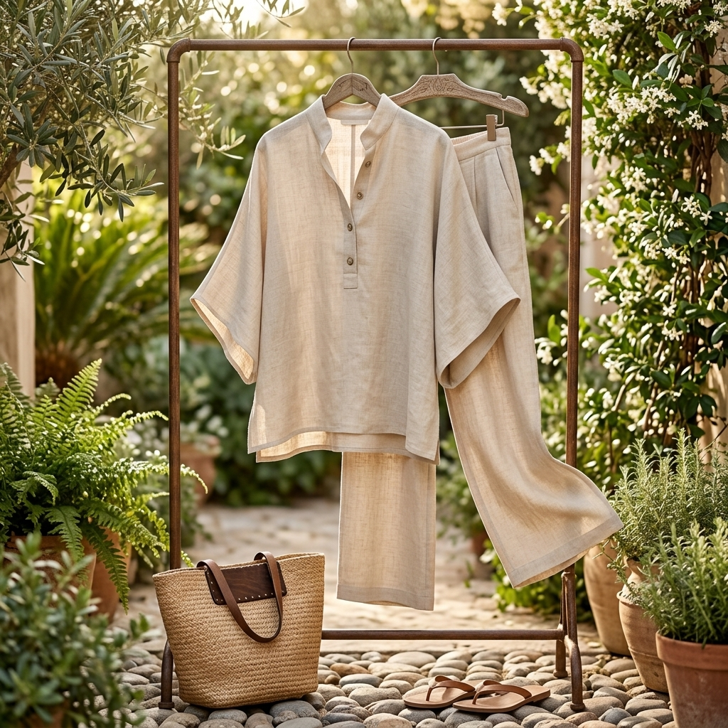 Remi - Baumwolle-Leinen Freizeit Set