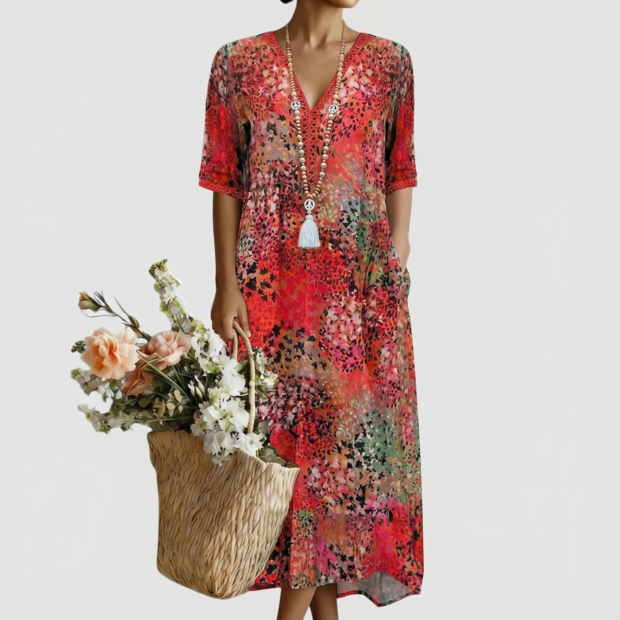 ANNA | VIBRANT MIDI KLEID