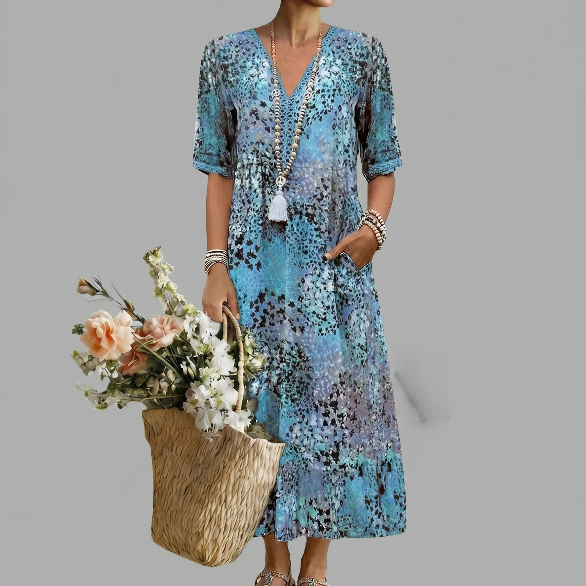 ANNA | VIBRANT MIDI KLEID