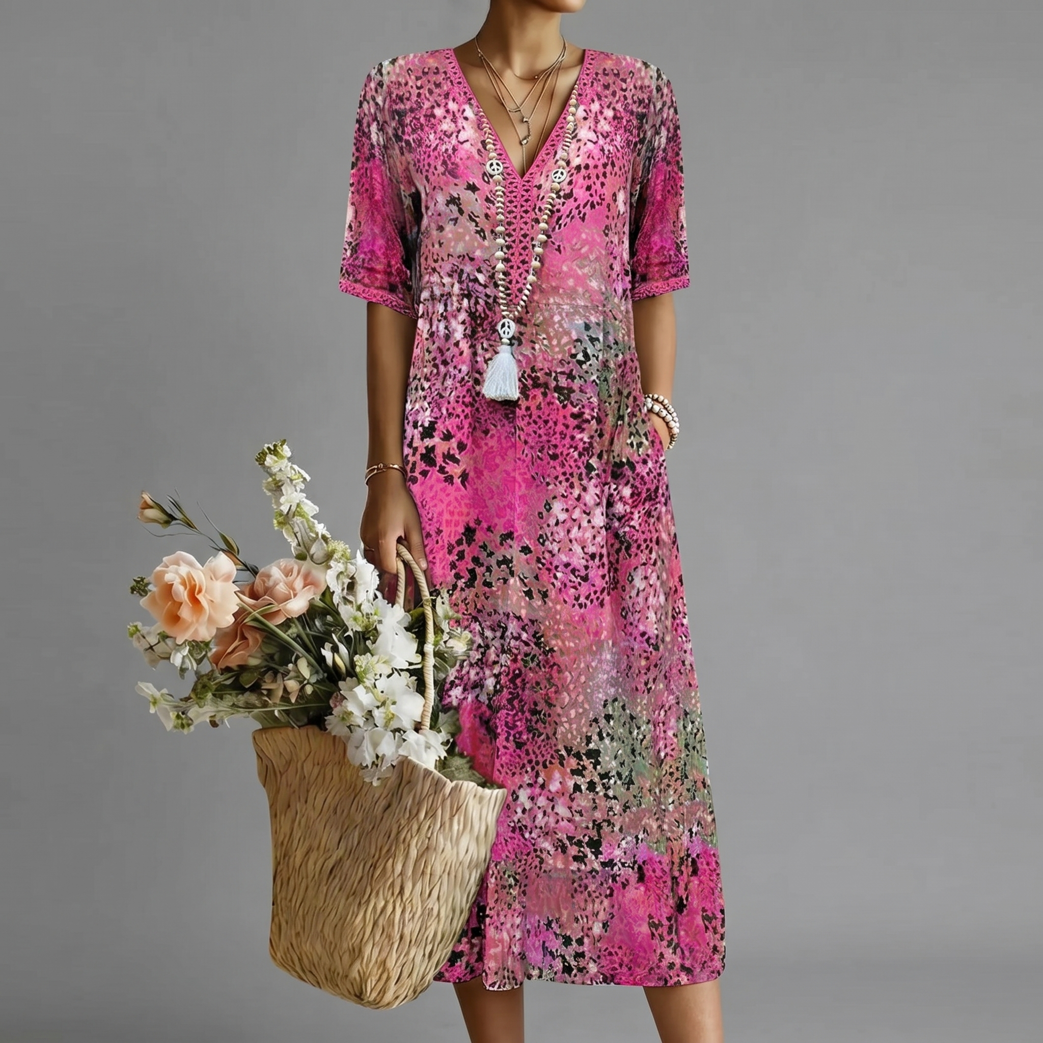ANNA | VIBRANT MIDI KLEID