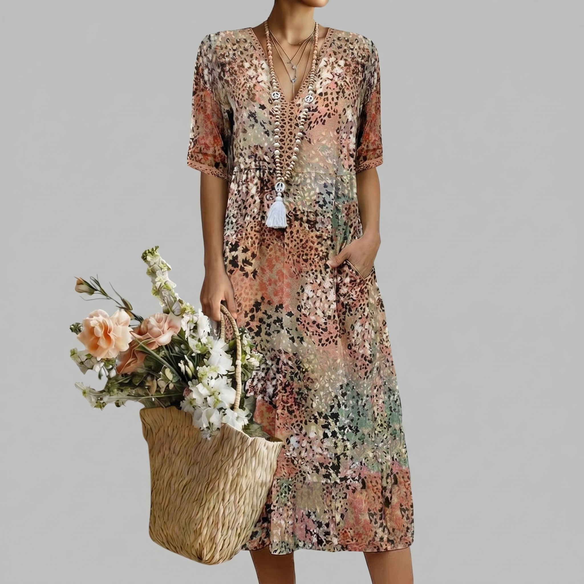 ANNA | VIBRANT MIDI KLEID